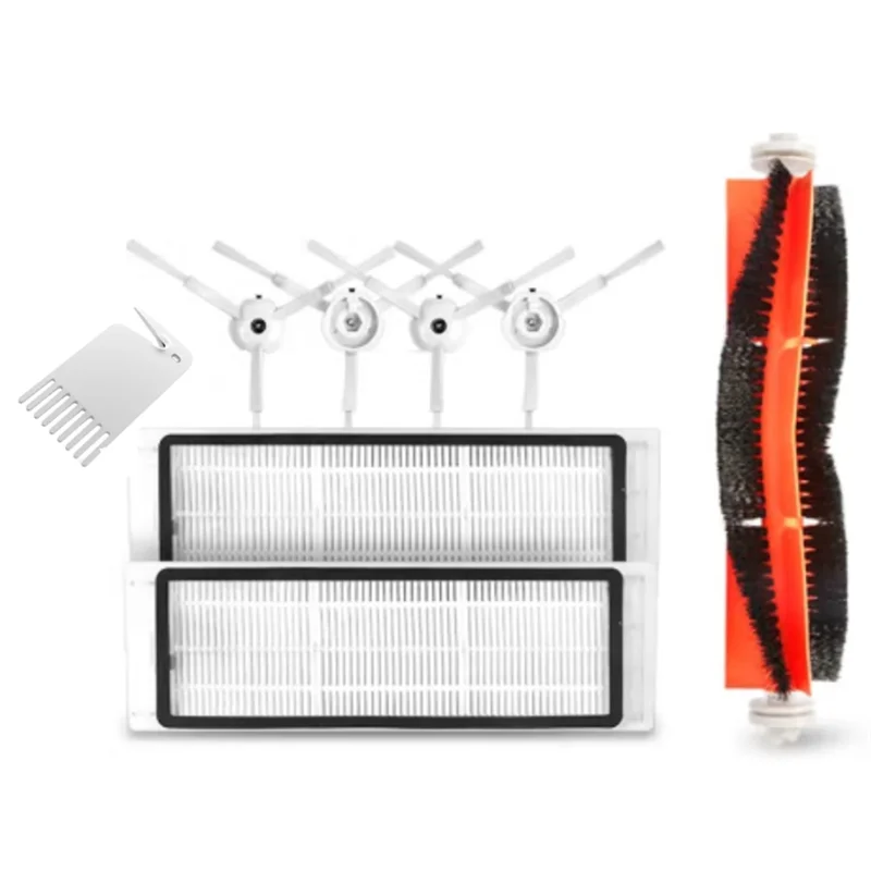 샤오미 미지아 SDJQR01RR 1S / S50 S55 T6 T7 P50 진공청소기 메인 사이드 브러시 필터 교체 부품 A006-8개