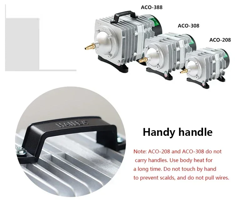 220V Hailea Externe Hochleistungs-AC-Elektromagnetische Luftpumpe Fischteich-Sauerstoffpumpe Kompressor für Teichbelüftung ACO-208 308 – Detail 10