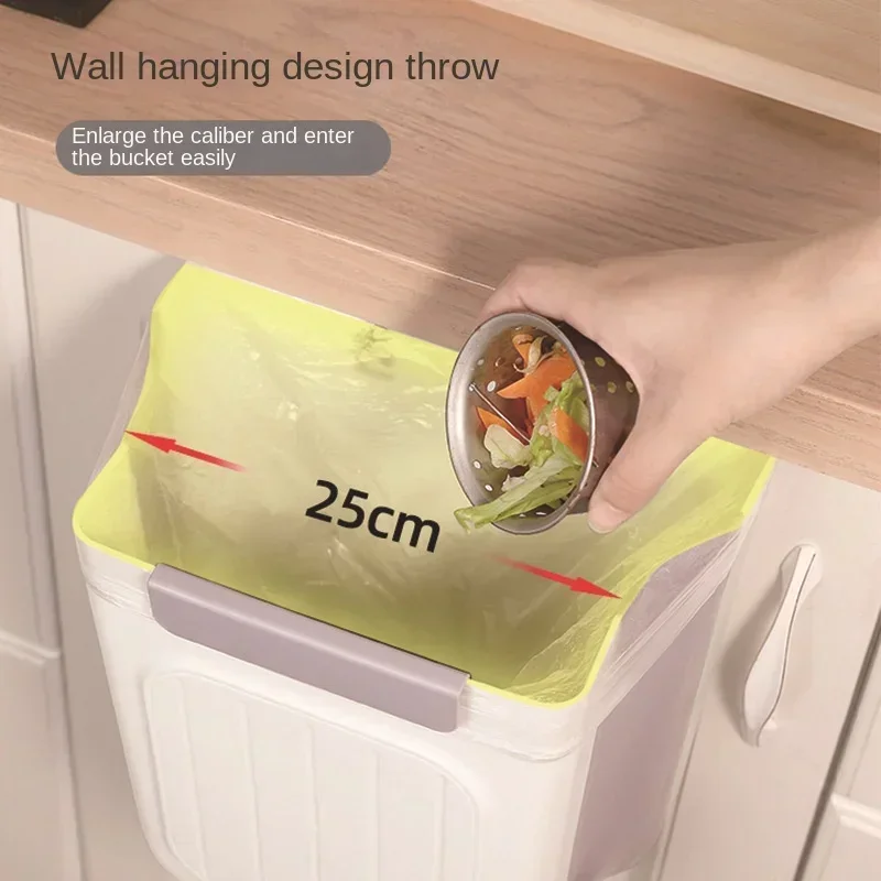 Foldable Trash Can Household Kitchen Cabinet Hanging Garbage Storage Thick Large Diameter Multifunctional Trash Can