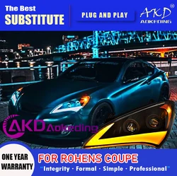 AKD Head Lamp for Hyundai Genesis Coupe LED Headlight 2009-2012 Headlights Coupe DRL Turn Signal High Beam Angel Eye Projector