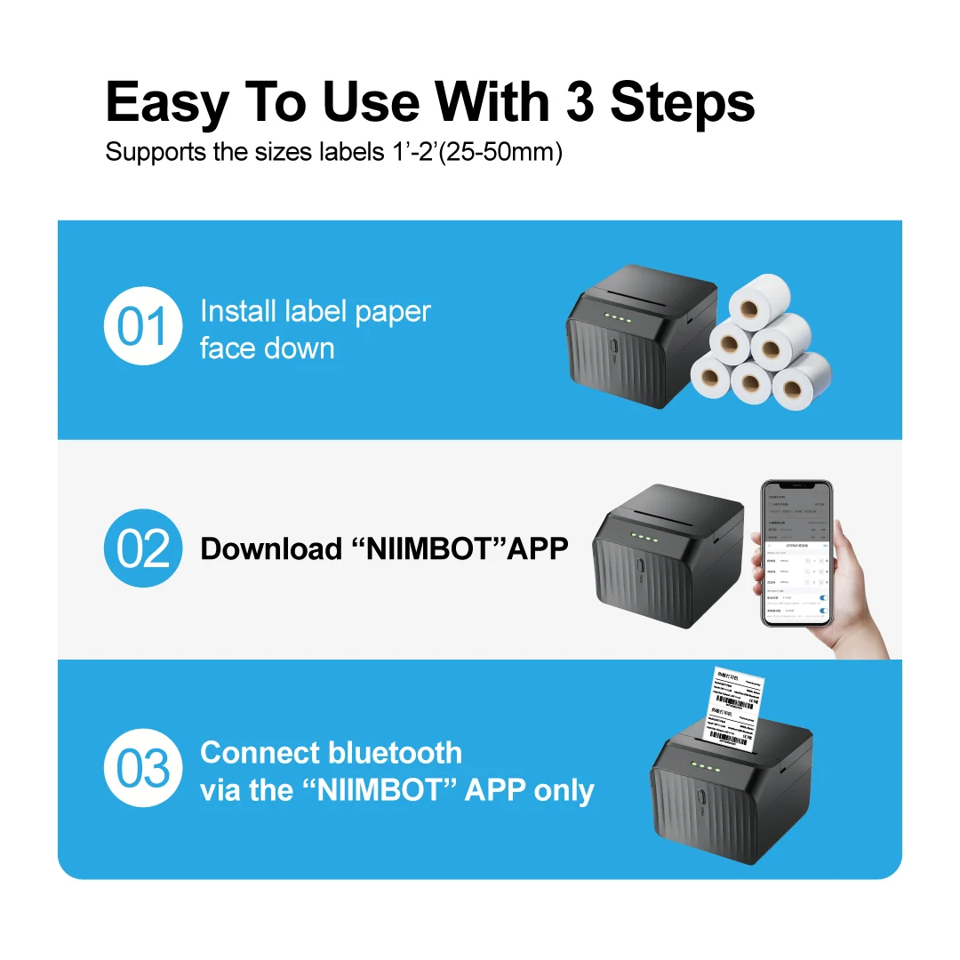 MHT-Portable Thermal BT Printer 58mm Receipt Printer Black Printer Mини принтер Impresora Termica De Etiquetas Adhesiva