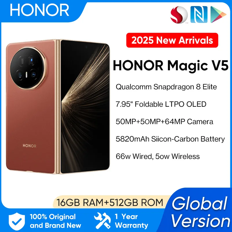 Global Version HONOR Magic V5 5G Foldable Smartphone android 7.95