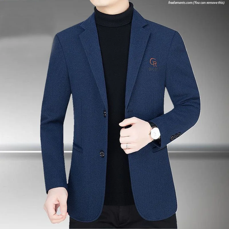 

Spring Autumn Men Blazer 2026 Middle-aged Elderly Men's Business Casual woolen suit jackets for dads