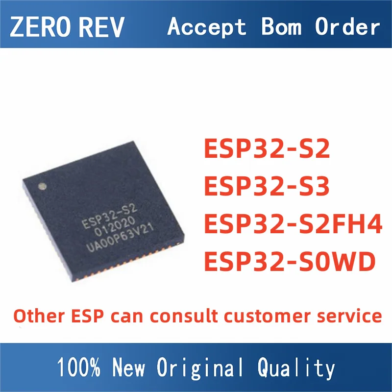 2Pcs 100% New ESP32-S2 ESP32-S3 ESP32-S2FH4 QFN56 ESP32-S0WD QFN48 Brand new original chips ic