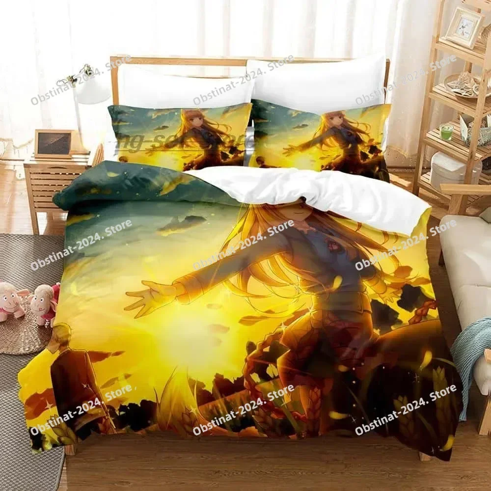 3D Print Anime Spice and Wolf Bedding Set Single Twin Full Queen King Size Bed Set Adult Kid Bedroom Duvetcover Set Home Textile