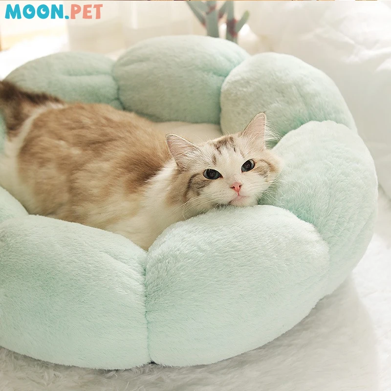 Unique Flower-Shaped Cat Nest Comfortable Sleep Autumn and Winter Dog Nest Closed Cat Nest Winter Warm Pet Supplies