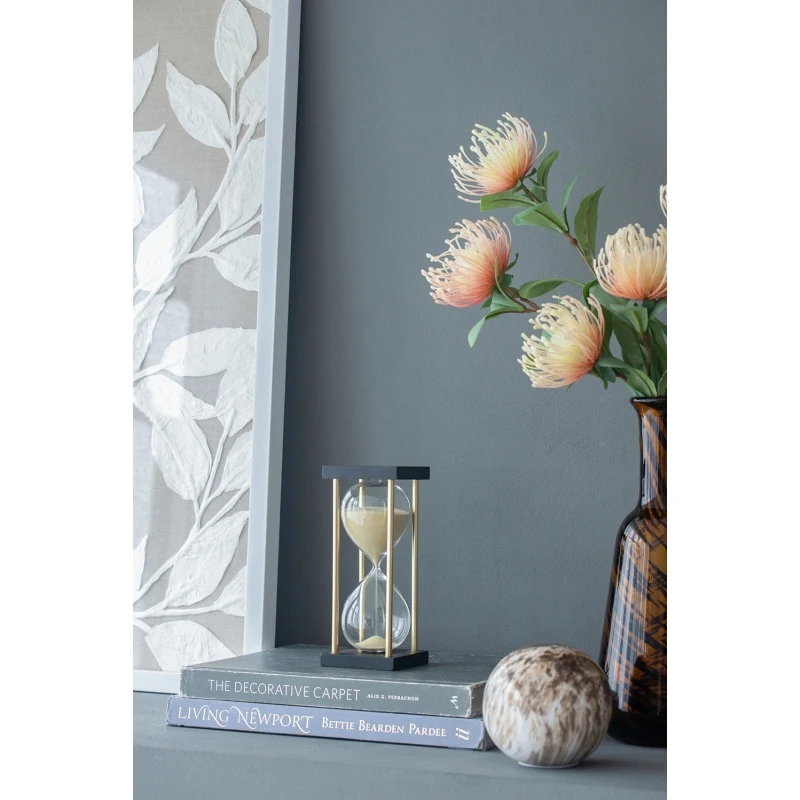 Песочные часы 3x3x7 Spellman, 15 минут, в рамке, с металлической подставкой, Тан