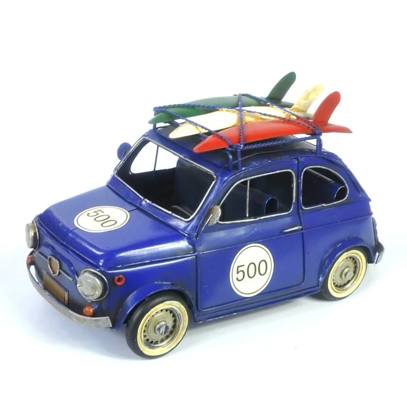 Handmade vintage miniature car model iron metal crafts home office decoration welding technology bar furniture or gifts