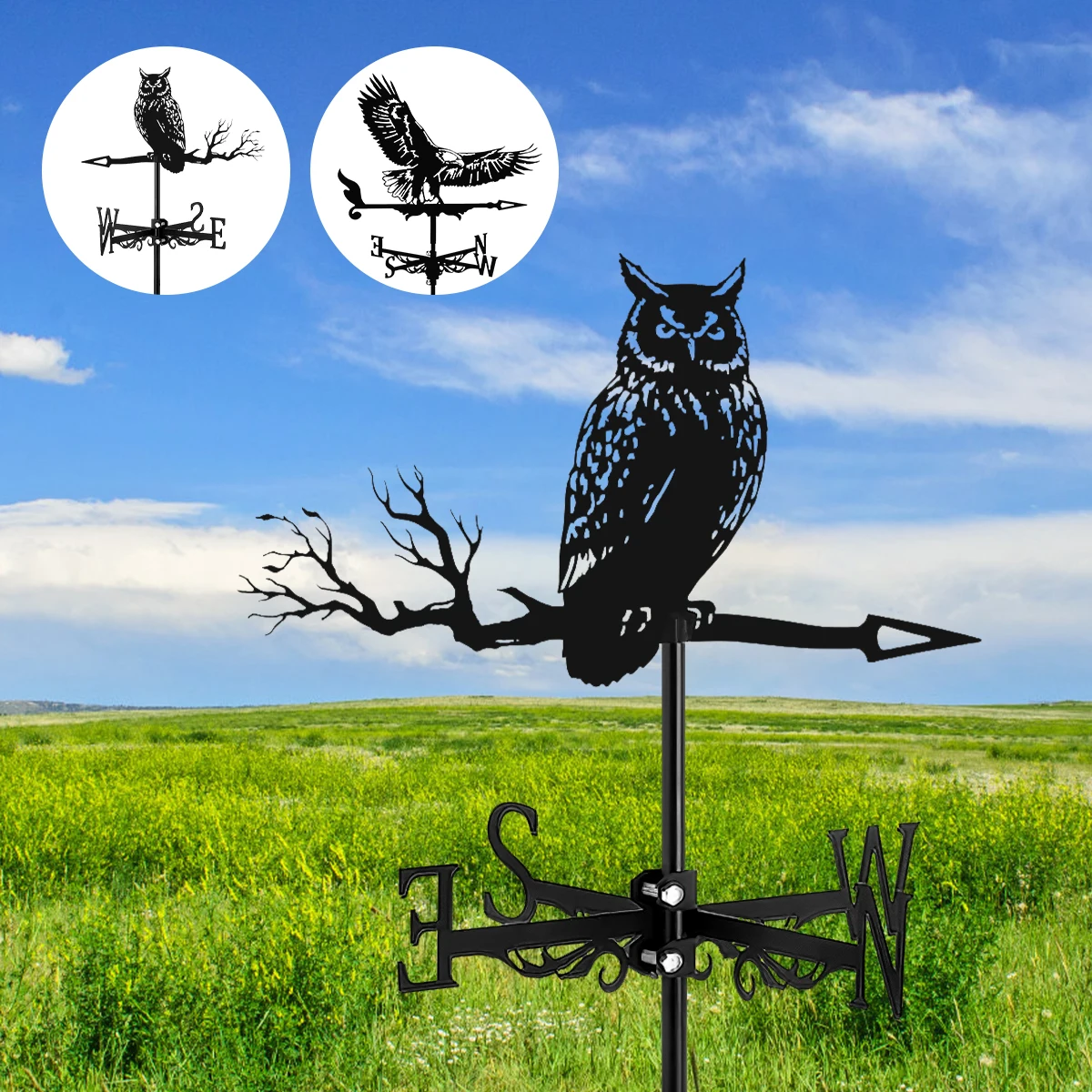 Weather Vane Metal Weather Resistant Wind Direction Indicator Retro Creative Roof Weathercock Roof Decoration Accessories for