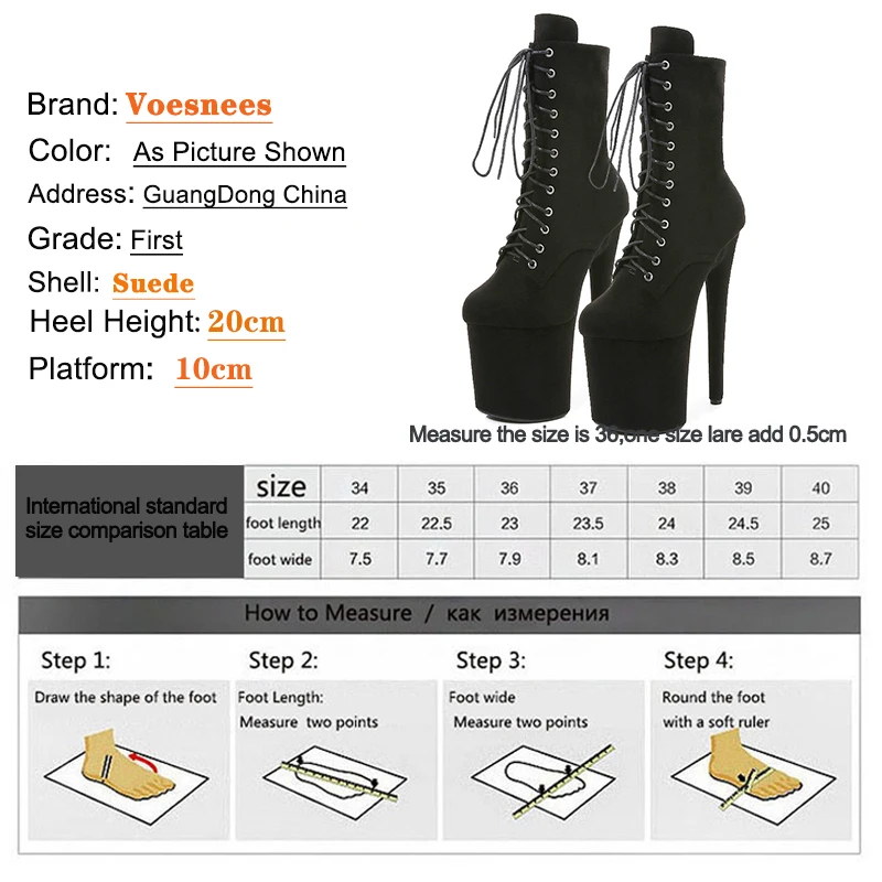 Women\'s Pole Dancing Boots 20CM Platform Short Boots Suede Round Head Nightclub Catwalk Boots Large Size Shoes Fast Shipping