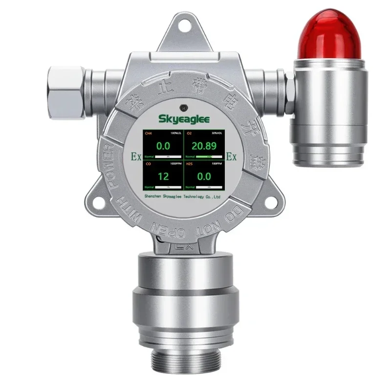 Stationary 4 in 1 gas leakage analyzer CH4 O2 gas detector VOC detection alarm