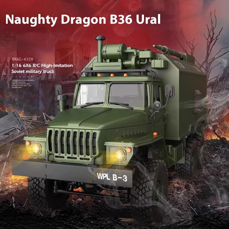 B-36 Ural รถบรรทุกทหารรุ่น RC รีโมทคอนโทรล Off-Road ปีนเขาหกล้อไดรฟ์ของเล่นรถสะสมจําลองรถ