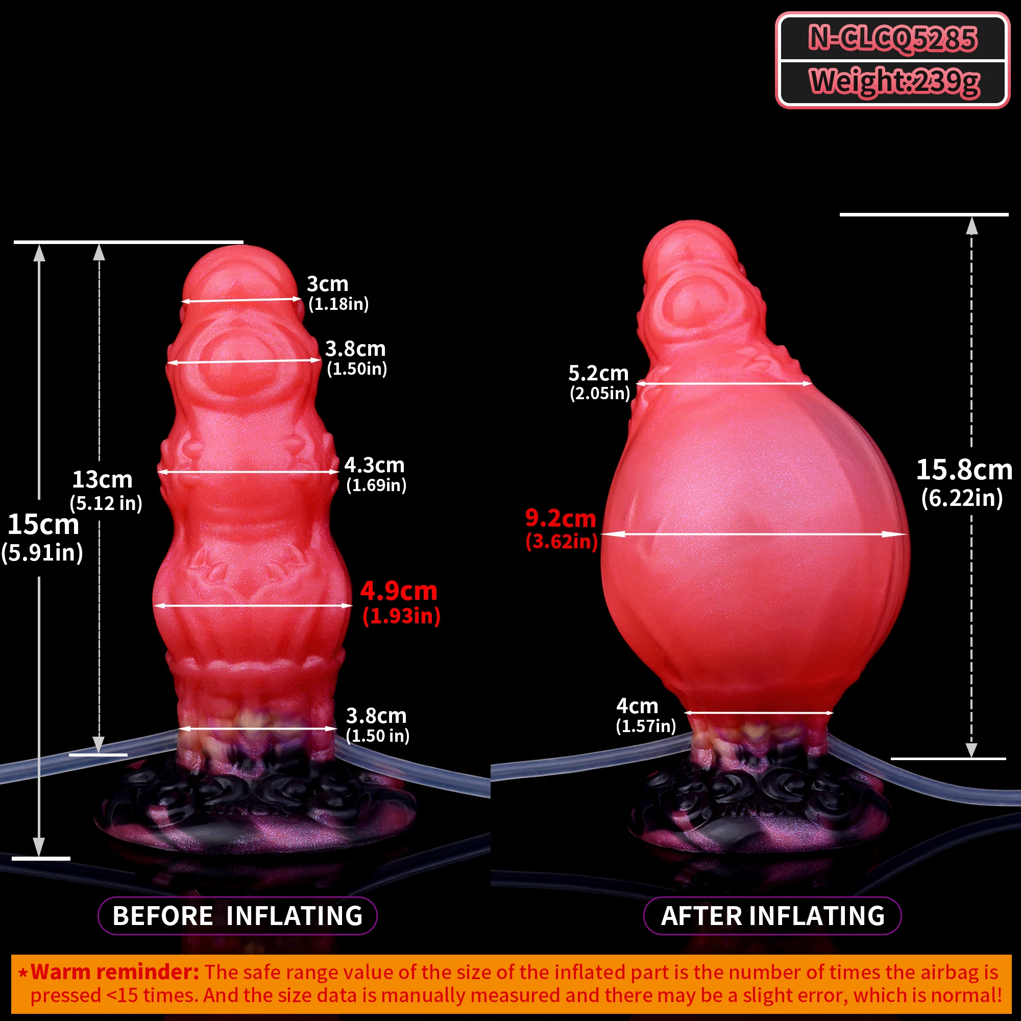 SHAZ Inflatable&Ejaculation Anal Plug Wearable Butt Plug Monster Dildos Big Gode Prostate Stimulator Sex Toys for Adults Gay 18+
