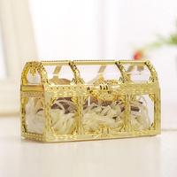 1Pc Transparent Pirate Organizer Vintage Mini Storage Box Plastic Treasure Chest Storage Box Clear Jewelry Gift Candy Organizer