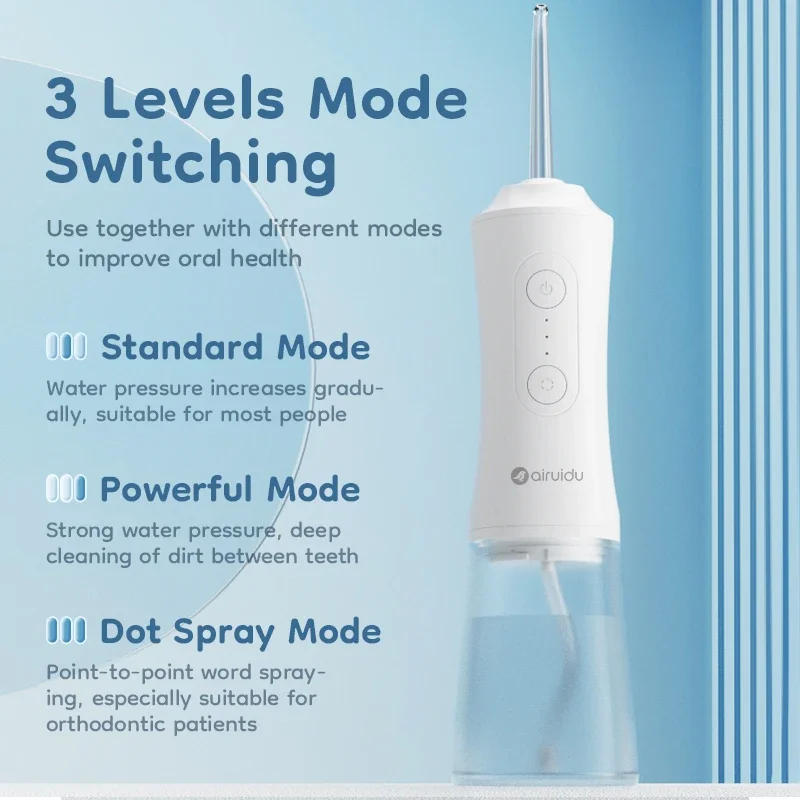 Oral Irrigator Portable Dental Water Flosser USB Rechargeable Dental Water Jet Pick Flosser 3 modes 4 Jet Tips Teeth Cleaner