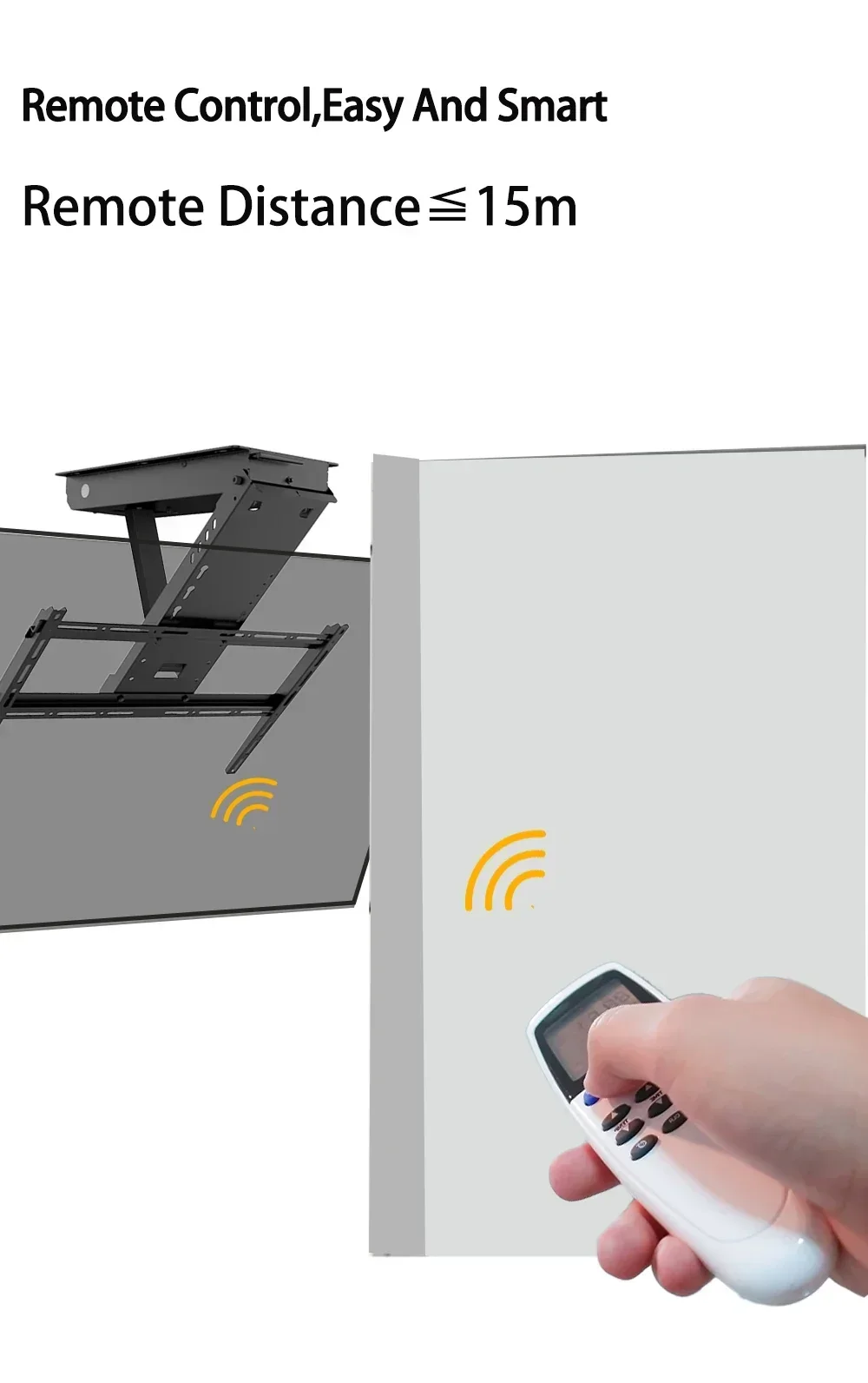 Hot SalesElectric Motorized Flip Down Tv Bracket Ceiling TV Mount Remote Control