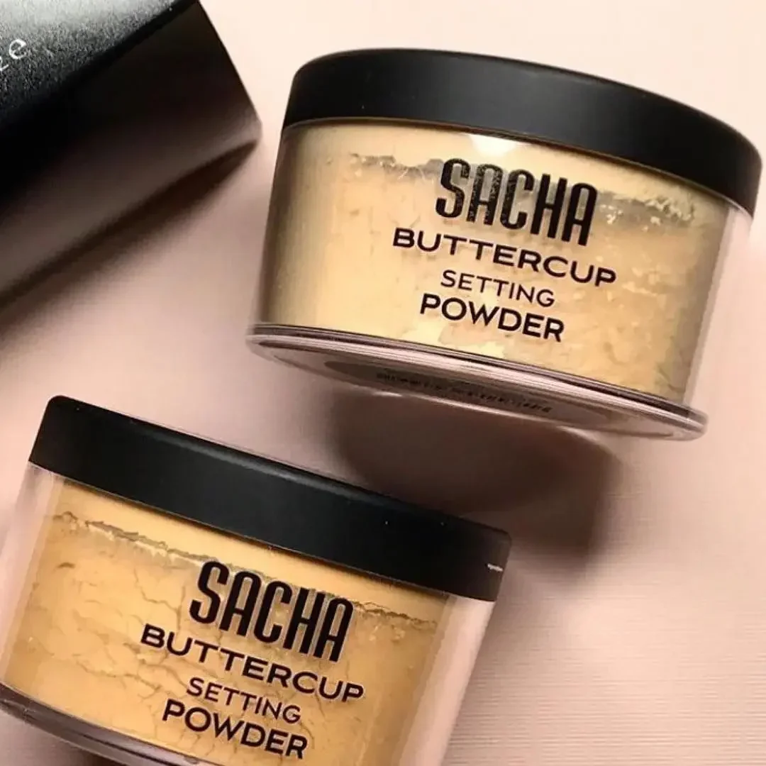 Sacha Buttercup Setting Powder Translucent Face Powder To Set Makeup Foundation or Concealer Finish Loose Powder Foundation