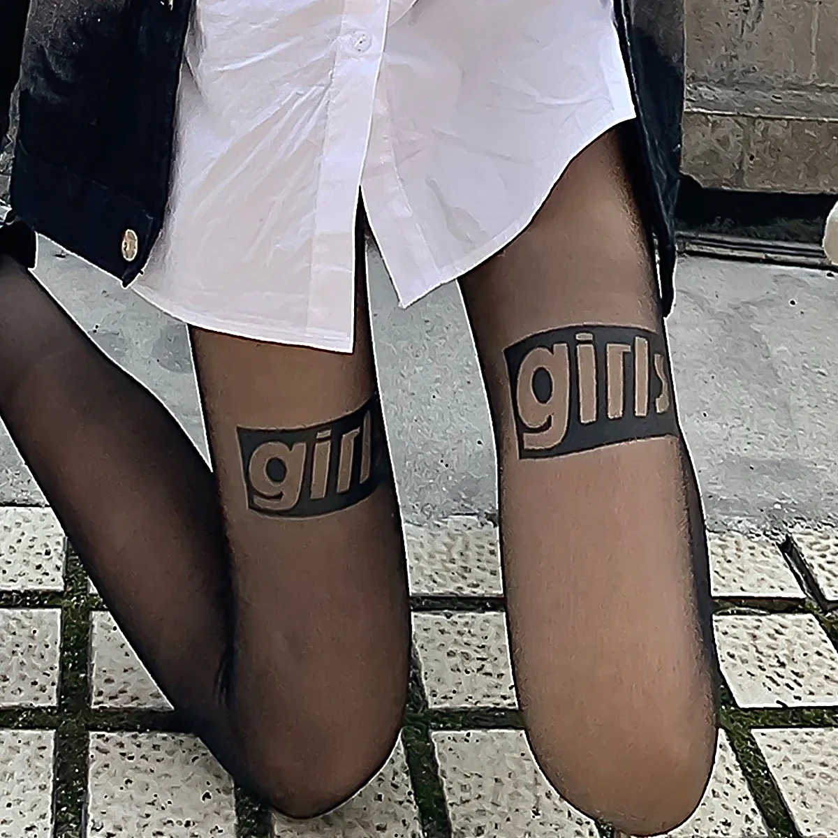 

Girl Letter Printing Sheer Thin Size Plus Stovepipe Tights Office Pantihose Women Woman Career Modern Chic Novelties 2024