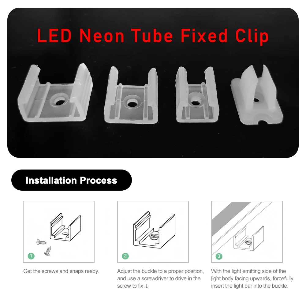 10pcs-100pcs Led Connector Plastic Accessories Fix Clips High Quality Screw Buckle Fixing on Wall For COB RGB 220V Neon Light