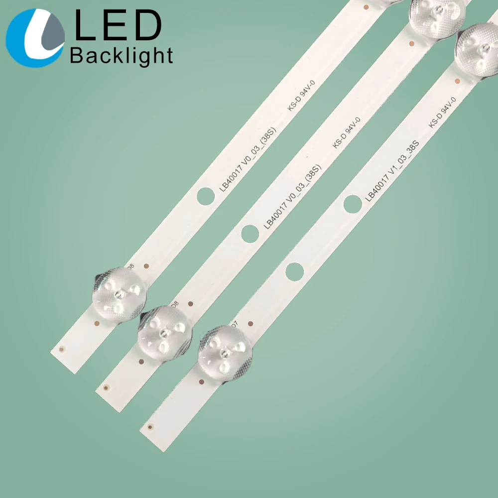 3Pcs/set 7+8led LED Backlight Strip for Vestel 40in VES400UNDS-2D-N11 17DLB40VXR1 40l3653DB 40l1653DB DLED40287FHD 40273SMFHDLED