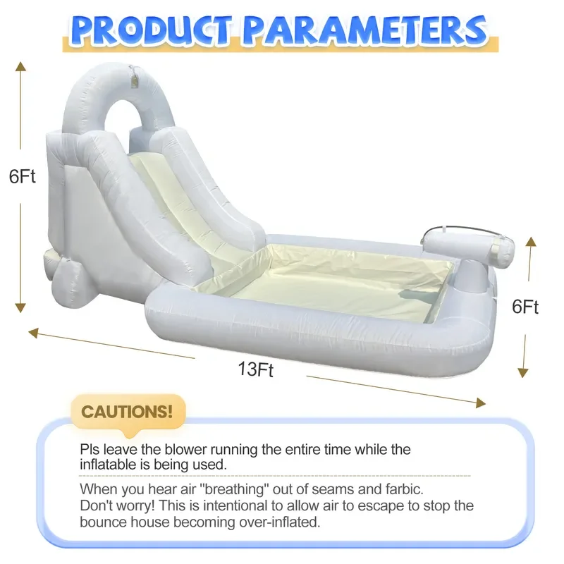 Small Inflatable Water Slide for Kids Outdoor Backyard Play Farm Theme Bounce House Summer Garden Activity Toy for Children 5