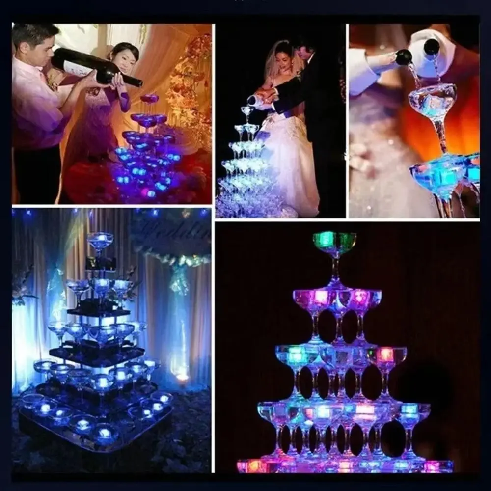 2024 cubitos de hielo Led coloridos, regalo de cumpleaños luminoso romántico, regalos de bañera superbrillantes