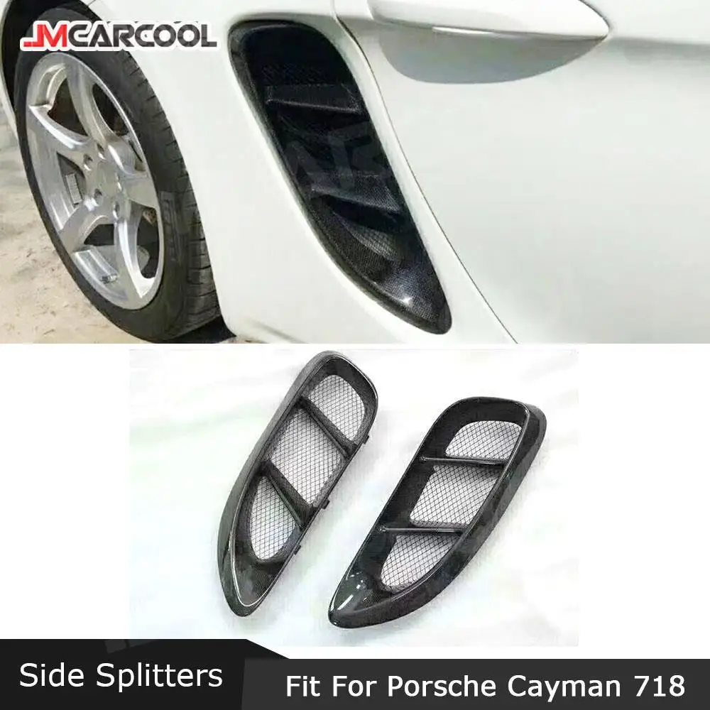 

Carbon Fiber Side Air Vent Bumper Outlet Cover Trim Replacements For Porsche Boxster Cayman 718 2016-2020 Car Accessories