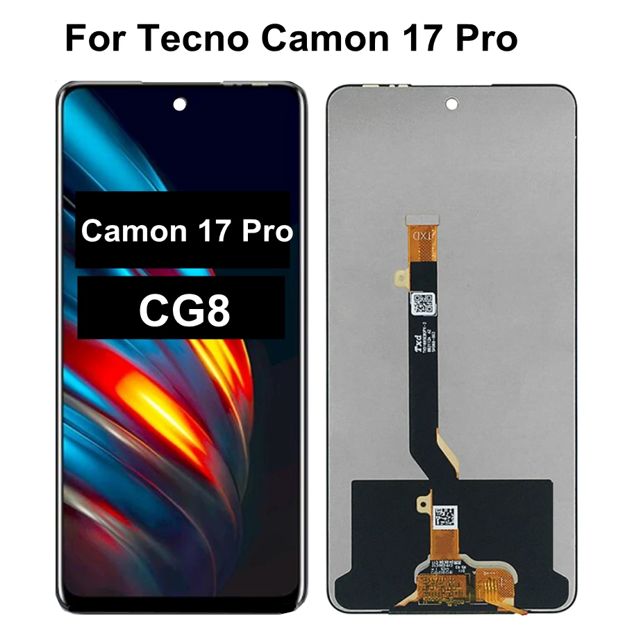 6.8 For Tecno Camon 17 Pro CG8 LCD Display Touch Screen Sensor Digitizer Assembly for Tecno Camon 17 Pro LCD