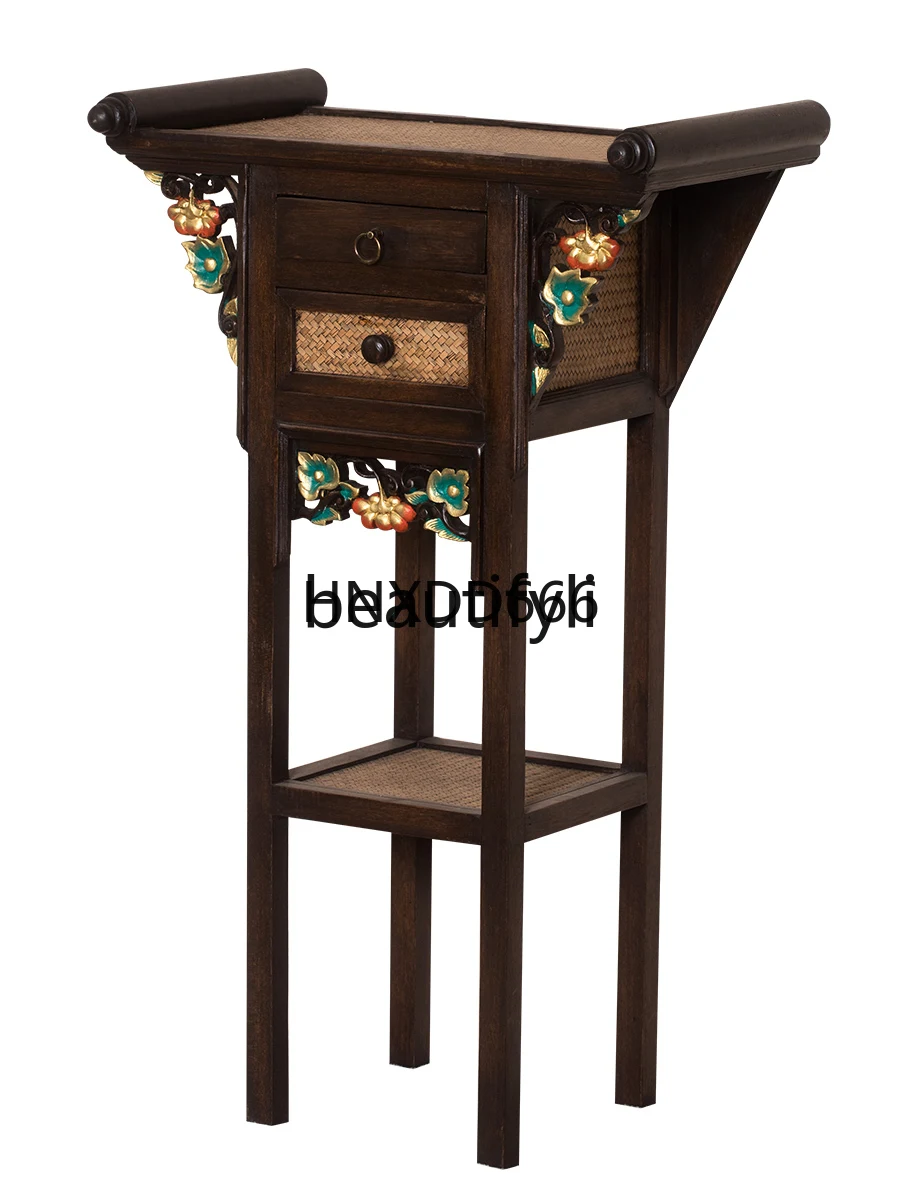 

Incense case household solid wood Buddhist table offering altar Thai shrine Guanyin Bodhisattva Buddhist cabinet