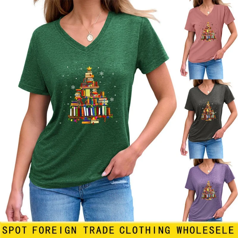 

Футболка с коротким рукавом и V-образным вырезом, свободного кроя, для лета, в повседневном и элегантном стиле, подходит для женщин.