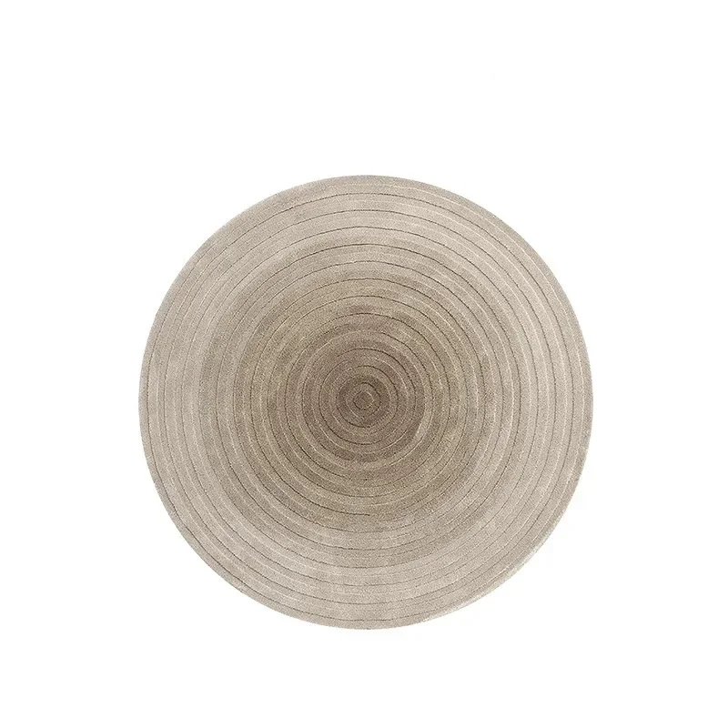 

Handmade wool round carpet, modern simplicity, living room cream style, high-end light luxury, bedroom bedside blanket