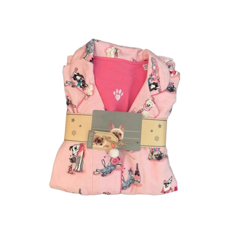 

Homewear Two-piece Pajamas Women's Spring and Fall New Couples Internet Celebrities Sweet Cartoon Printed Cardigan Long Sleeves