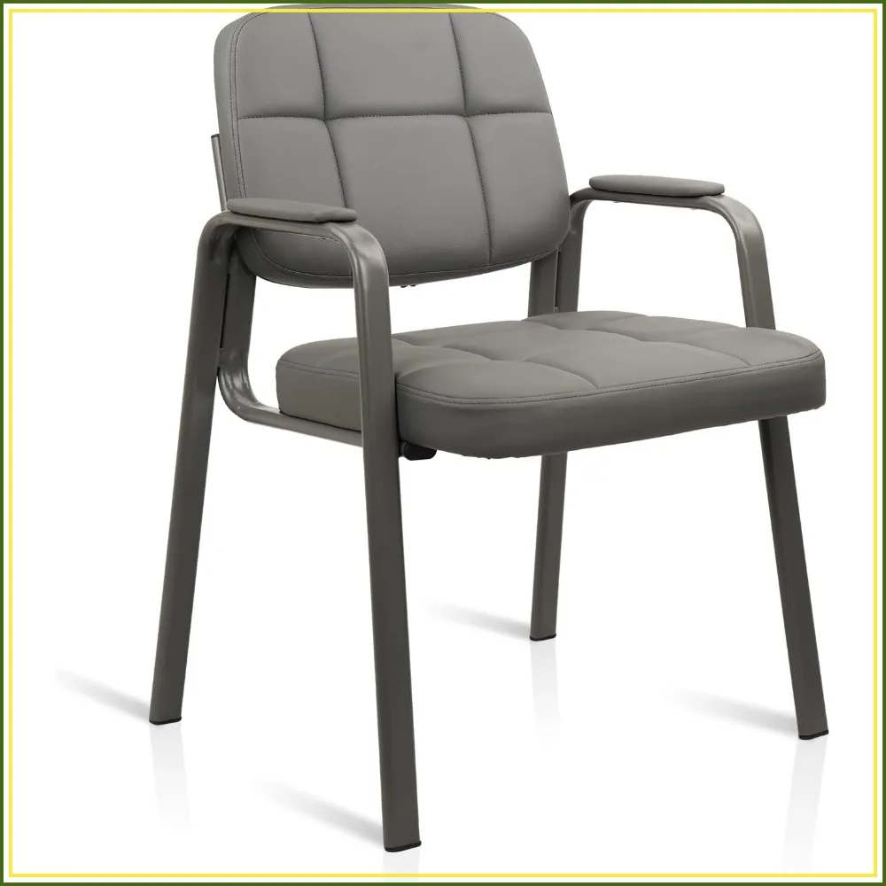 1 Pack Bonded Leather Guest Chair Padded Arm Rest Waiting Room Office Reception Conference