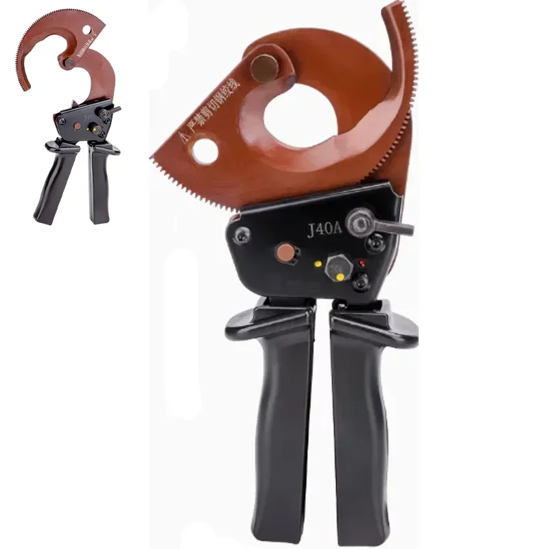 

Резак для проволоки с храповым механизмом, сверхмощный инструмент для резки кабеля с храповым механизмом для электрического медного алюминиевого кабеля, профессиональный ручной резак для проволоки