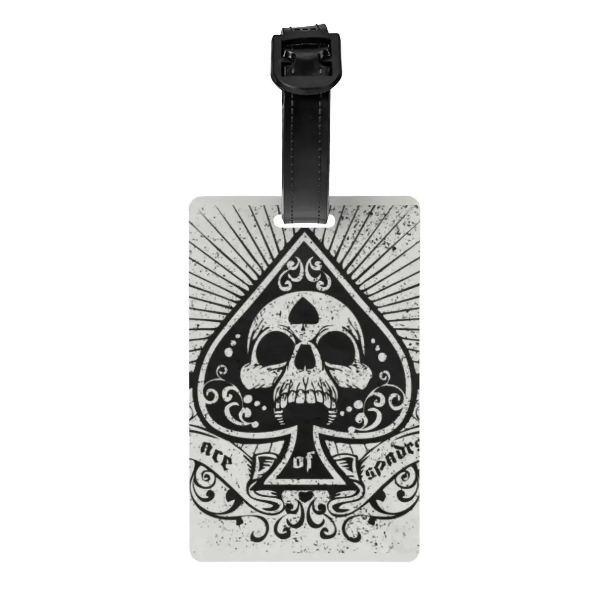 Ace Of Spades Etiquetas de equipaje personalizadas para maletas, juegos de cartas de jugadores de póquer, cubierta de privacidad, identificación de nombre