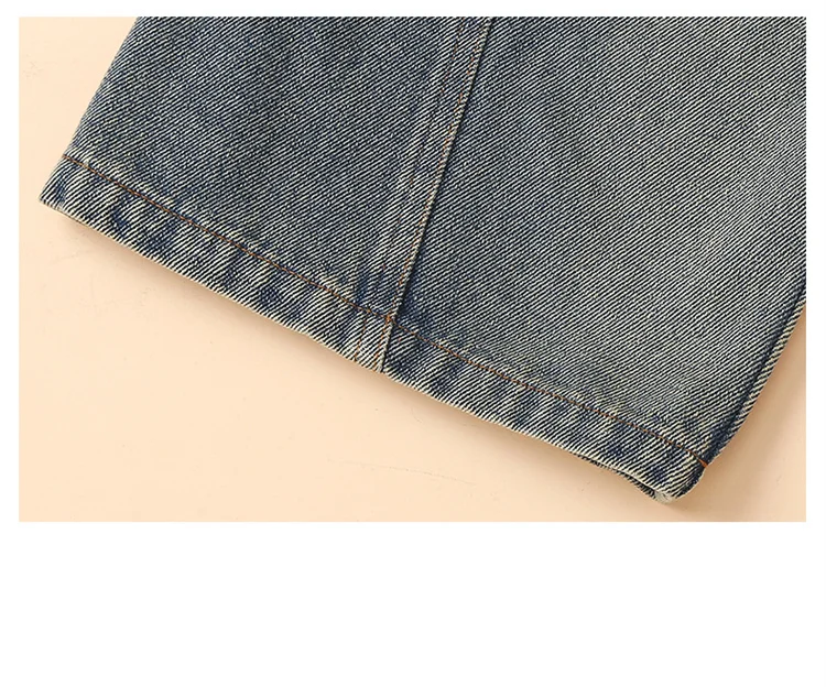 High-Waist-Jeans für Mädchen, gerade geschnittene, lockere Weitbein-Hosen, Frühling und Herbst, koreanische Vintage-Jeans, modische Kinder-Denim-Hosen für Teenager. – Detail 14