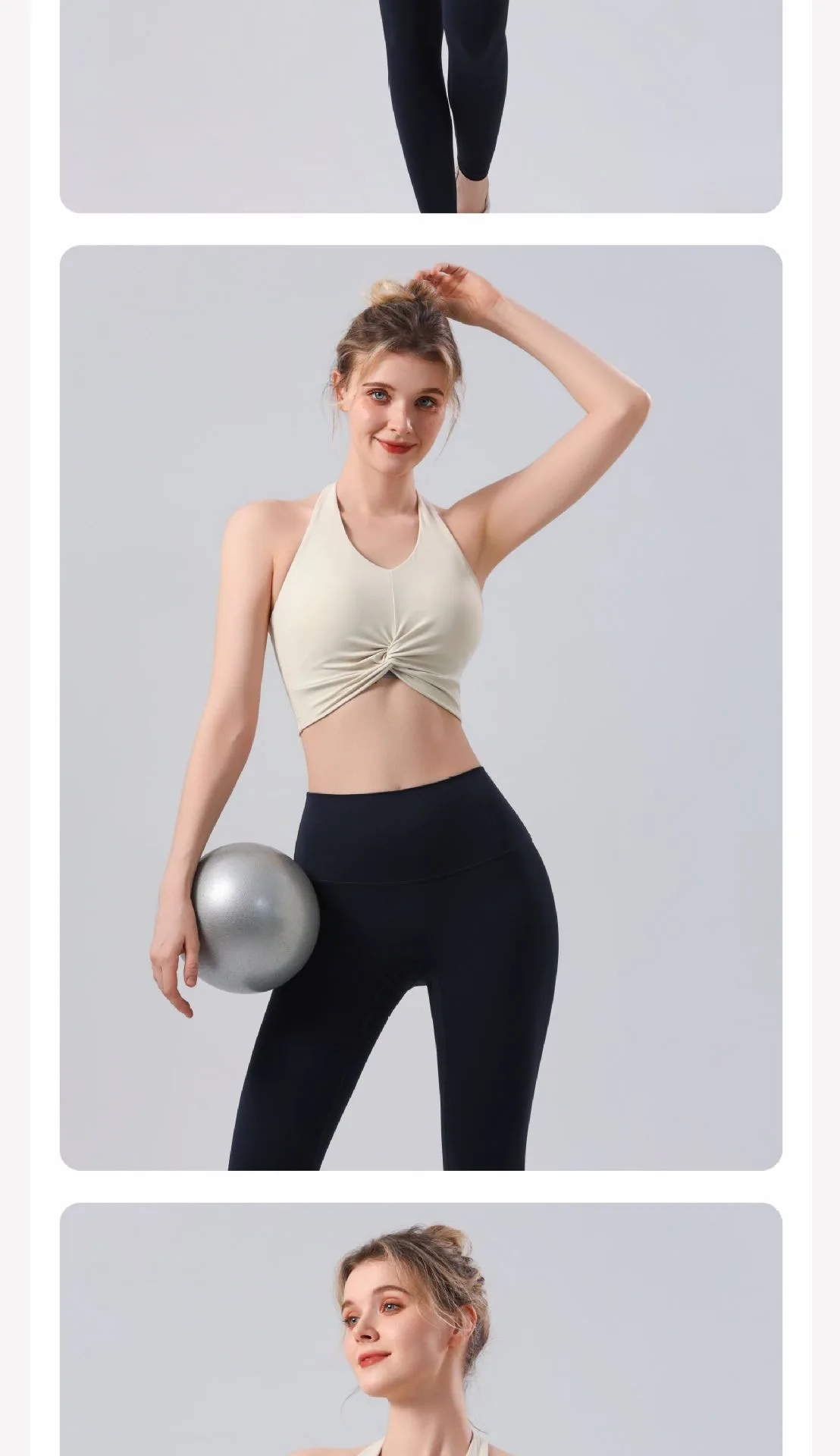 Neckhalter-Sportunterwäsche, Beauty-Back, integrierte Yoga-Weste für Frauen, geeignet für Training, Fitness, stoßfester Pilates-Lauf-BH – Detail 15