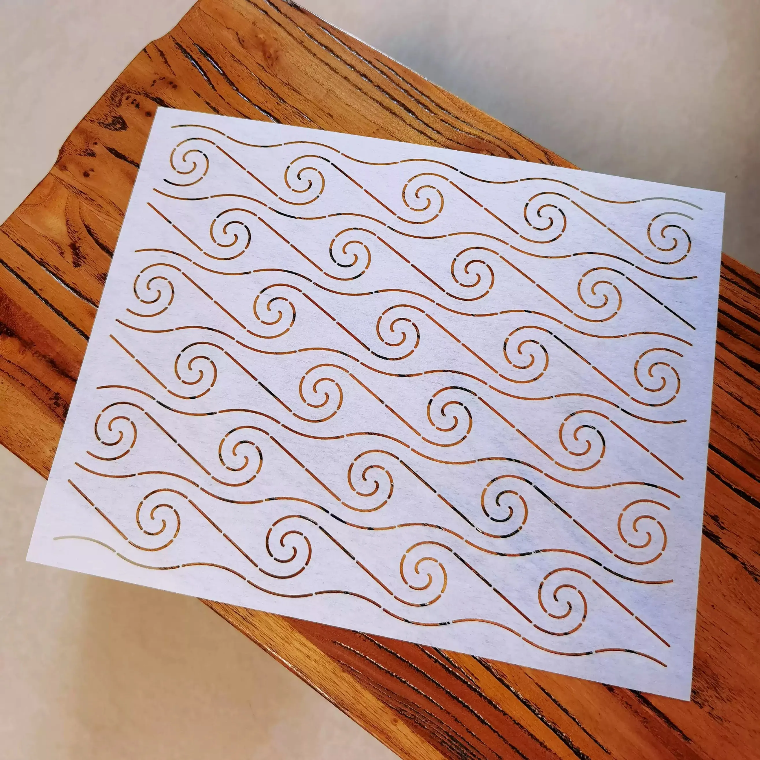 

Многоразовые трафареты для квилтинга Sashiko для подставок, океанская волна, швейные шаблоны для домашних животных для вышивки, инструмент для рисования трассировки ткани