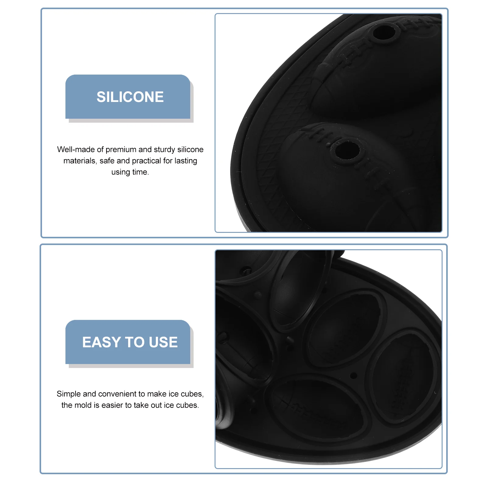 

Rugby Ice Lattice Mold Cube Trays Making Silicone Moulds Sphere Football Shaped Soccer Balls Maker