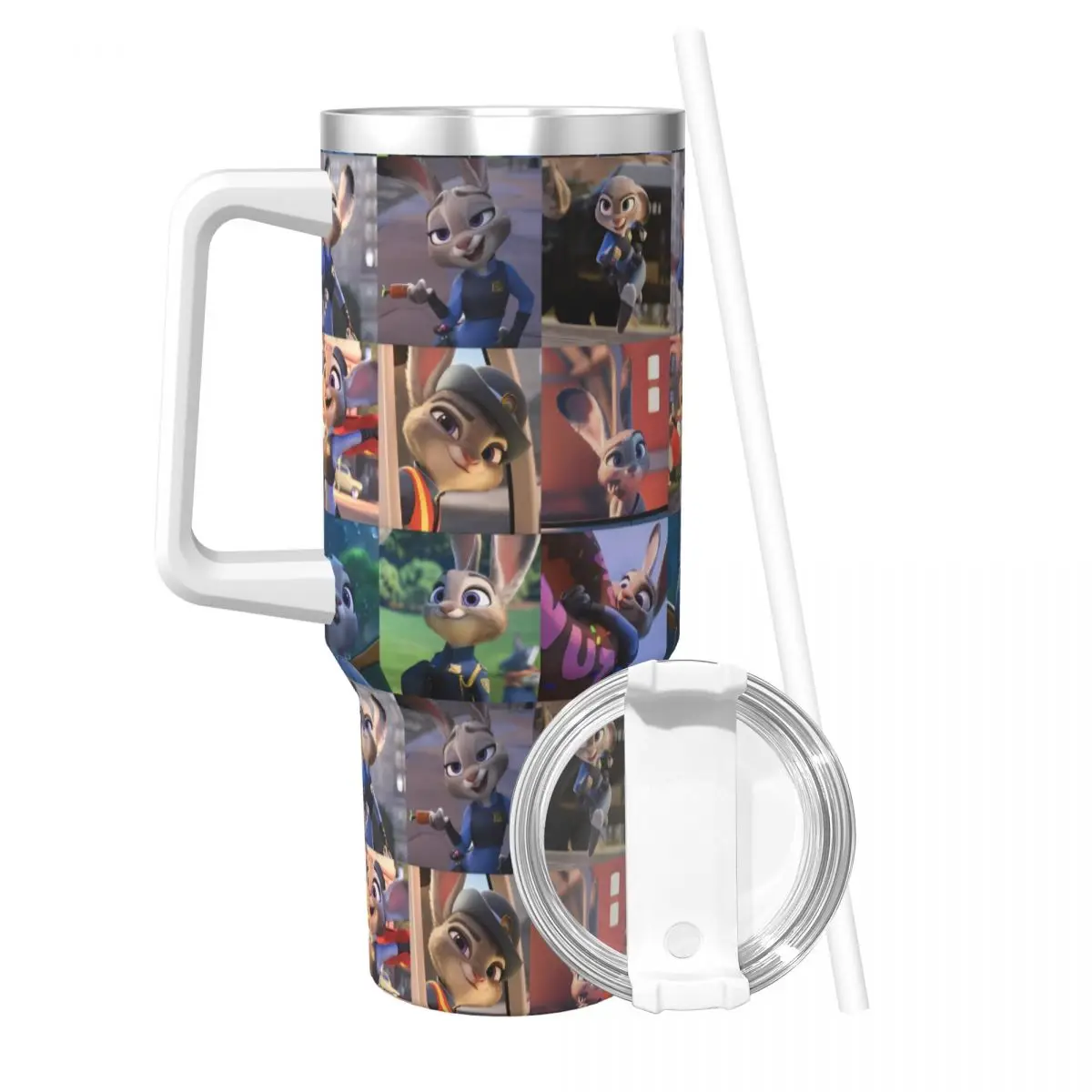 Stainless Steel Tumbler Cartoon Zootopia Print Coffee Mug Keep Heat Cold and Hot Car Mugs Camping Custom Water Bottle