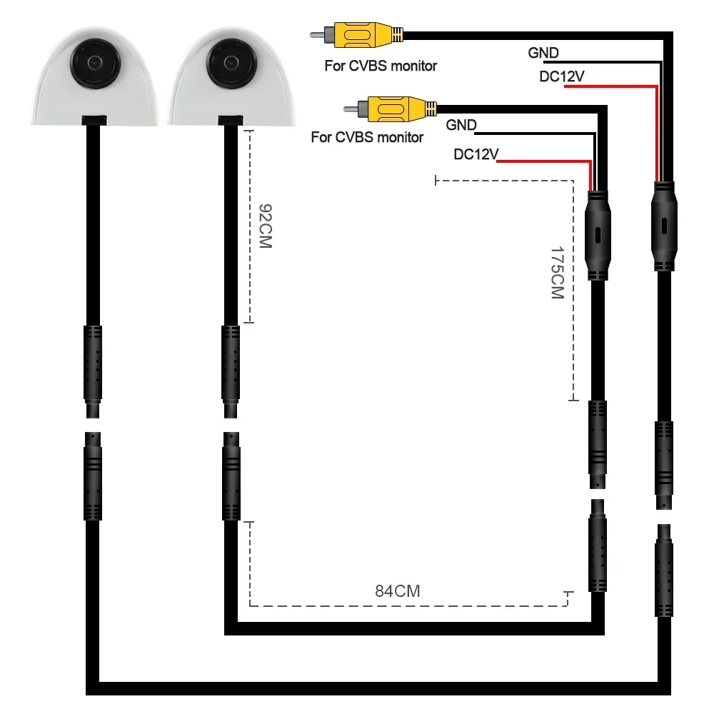 Caméra d'Angle Mort Étanche avec Vision Nocturne, Assistant de Stationnement, Installation d'Autocollants, Moniteur de Rectransistors