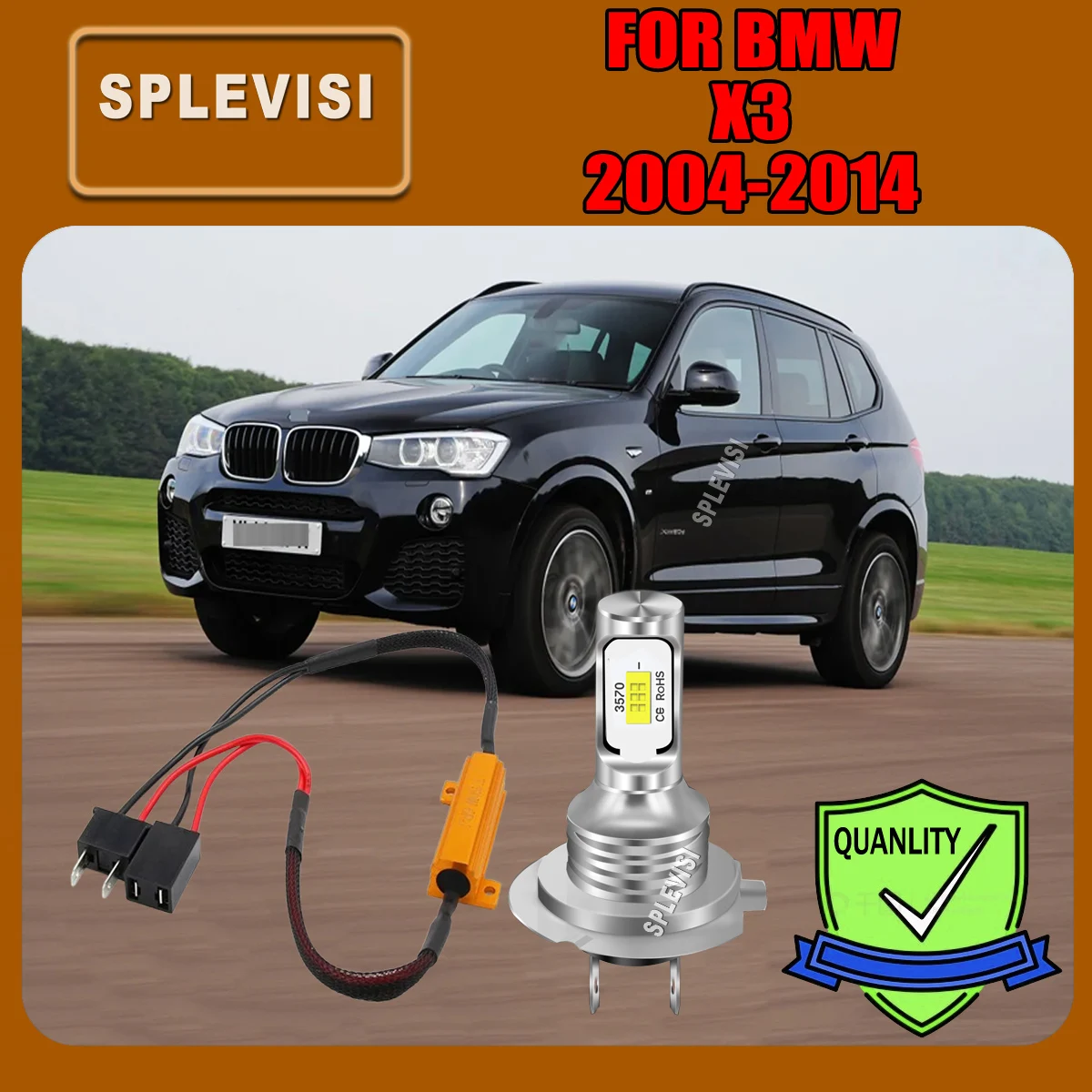 

2PCS LED H7 High/Low Beam Bulbs 70W 8000LM Canbus For BMW X3 2004 2005 2006 2007 2008 2009 2010 2011 2012 2013 2014