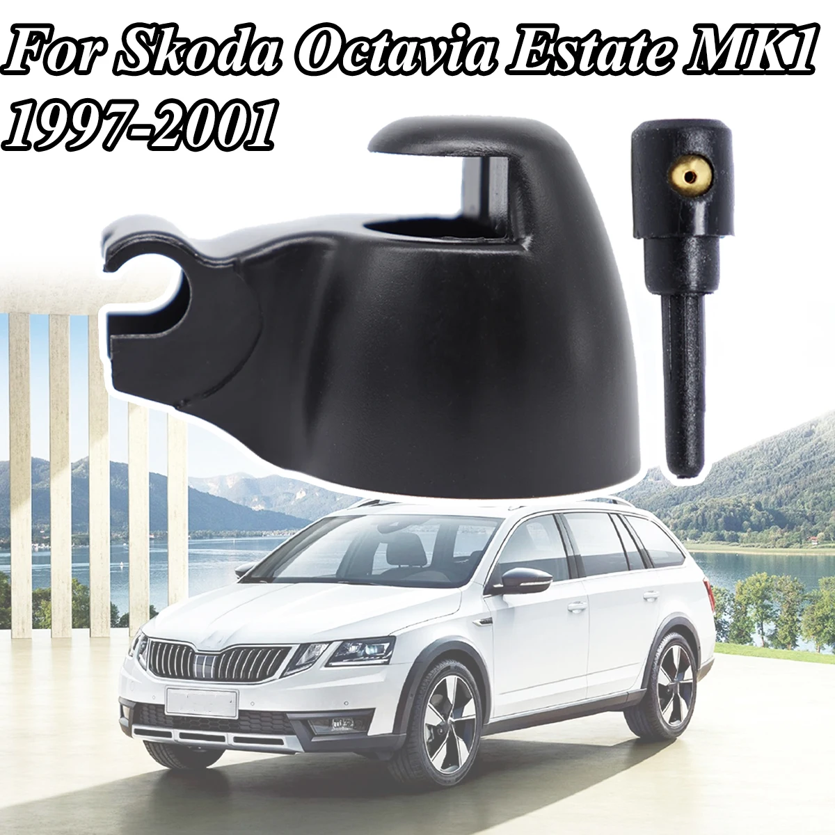 Capuchon de couvercle de 2,2 à bascule de bras d'essuie-glace arrière, buse de jet de rondelle, Skoda Octavia Estate MK1 1997-2001 VW Ford Seat Ibiza Audi