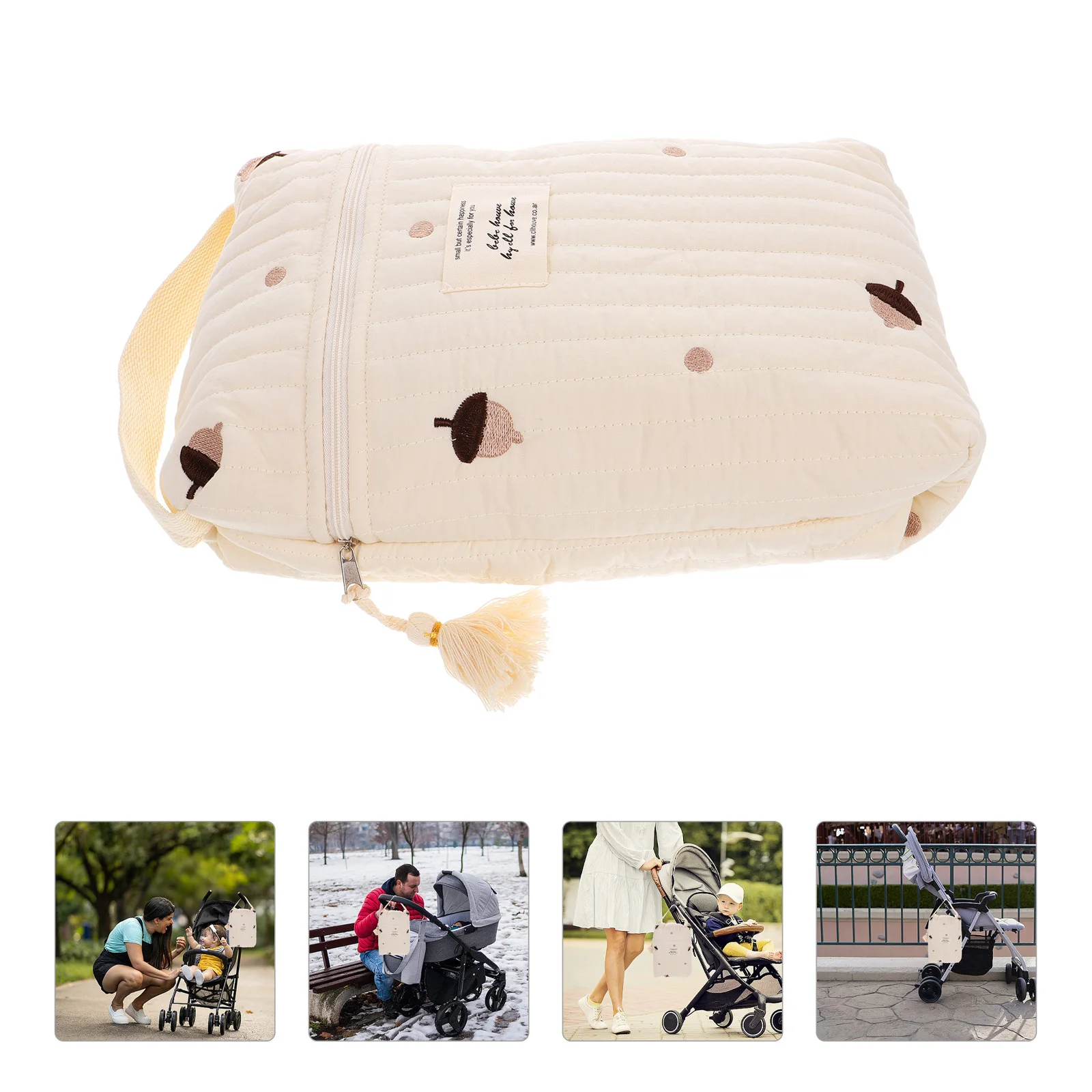 

Large Capacity Diaper Pouch Cotton Cloth Multi-Function Portable Nursery Storage Bag Mommy Diaper Organizer Tote Bag