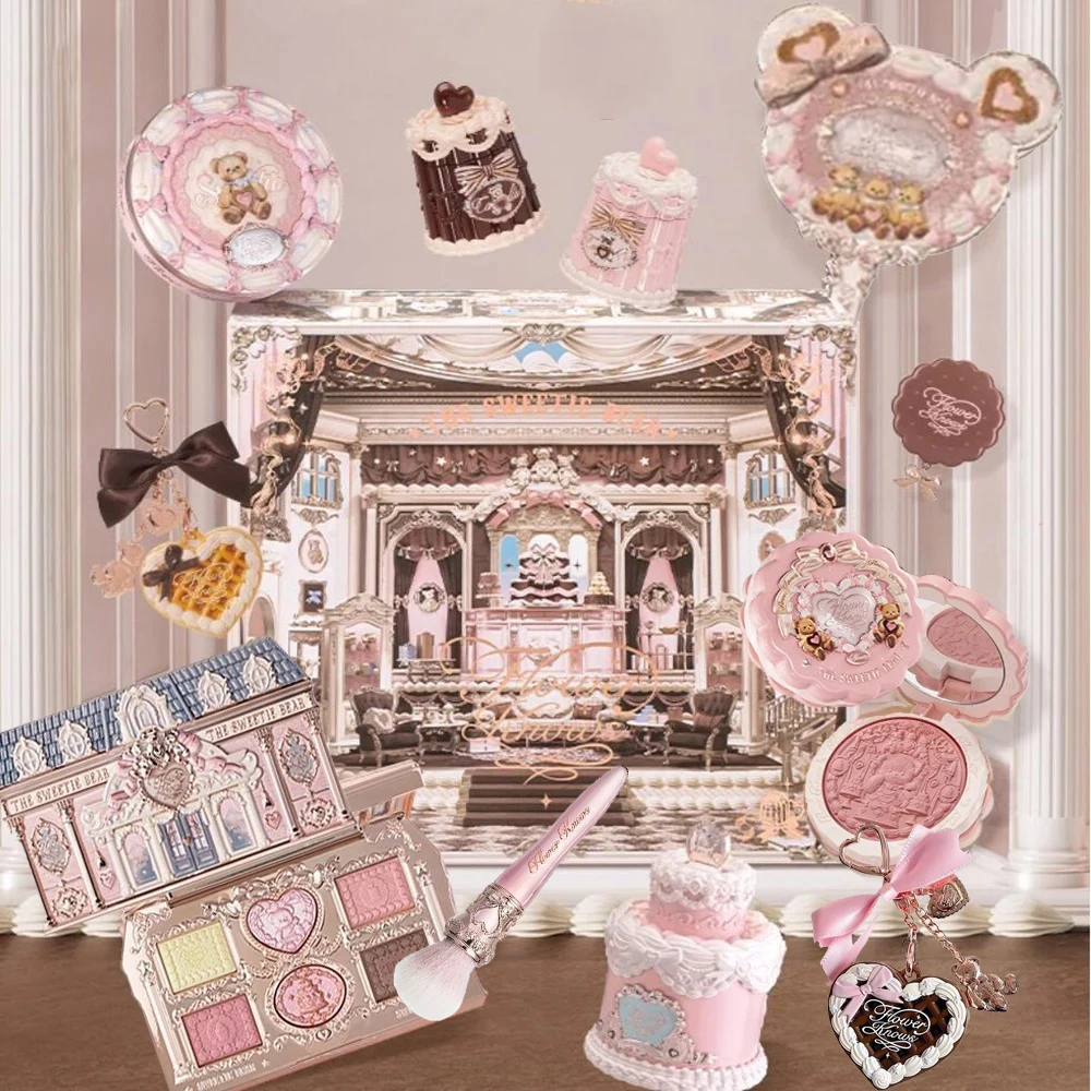 

Flower Knows Makeup Box SWEETIE BEAR Gift Sets All In One Perfume Concealer Palette Blush Lip Jelly Mystery Box 10 PCS