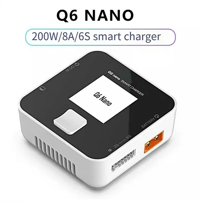 

A99E-Q6 Nano Battgo, интеллектуальное зарядное устройство 200 Вт, 8 А для аккумуляторов Lipo/Life/Liion/Lihv, 1–6S, совместимое с дисплеем IPS