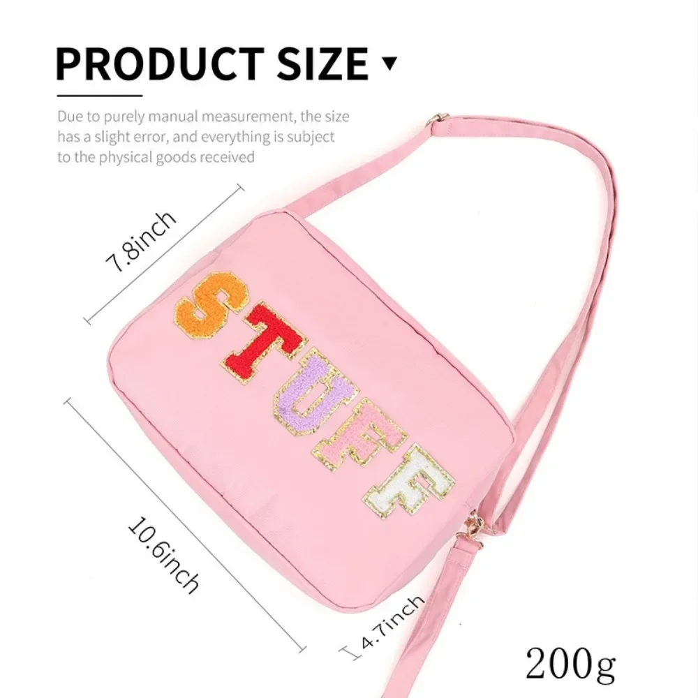 Imagem -06 - Bolsa Cosmético de Nylon Candy Color para Mulheres Patches para Cartas Maquiagem com Alça Organizador de Artigos de Higiene Pessoal Moda Feminina