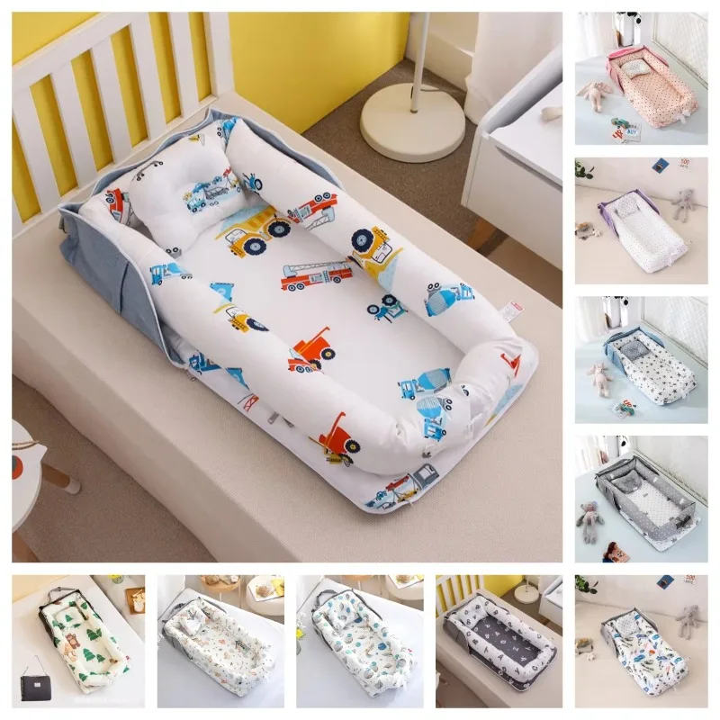 New Baby Nest Playpen Bed Newborn Crib Cushion Bassinet Stroller Fence with BagTravel Portable