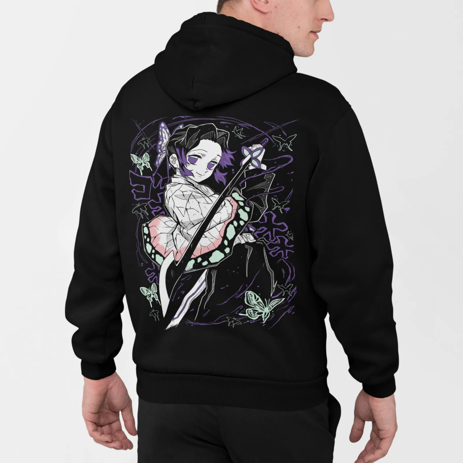 Shinobu Kocho Hoodie Insect Hashira Doma Muzan Demon Slayer Hooded Sweatshirt