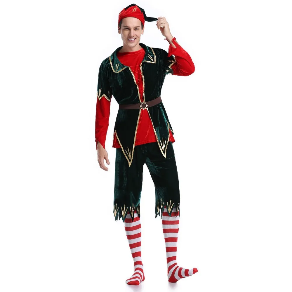 Kerstman Cosplay Kostuum Volledige Sets Groen Rood Uniform Pakken Voor Vrouwen Mannen Meisje Kinderen Kerst Carnaval Feest Kleding Roleplay